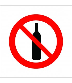  Sticker prohibiting the consumption of alcohol